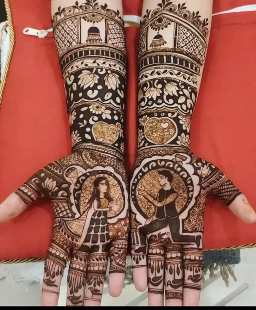 Full Hand Mehndi Design with Figures (3)