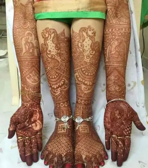 figure full hand mehndi design