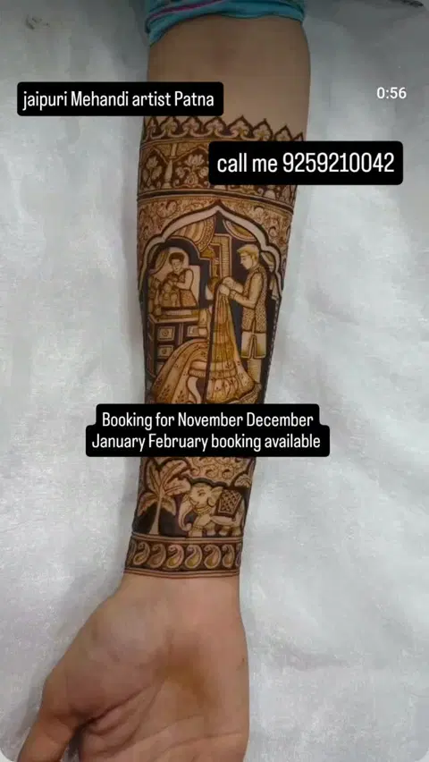figure full hand mehndi design