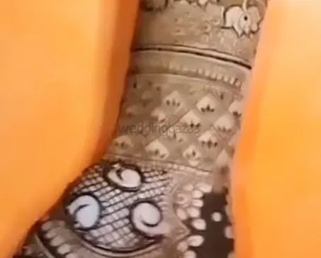 Foot Mehndi Design with Figures and Moon