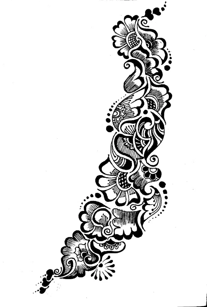 Arabic Indian Mehndi Design with Gol Tikki and Moon