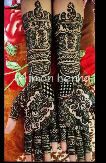 figure full hand mehndi design
