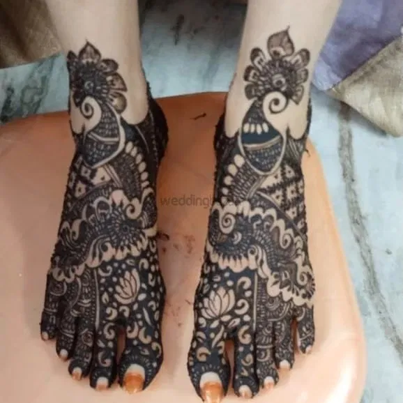 Foot Mehndi Design with Peacock