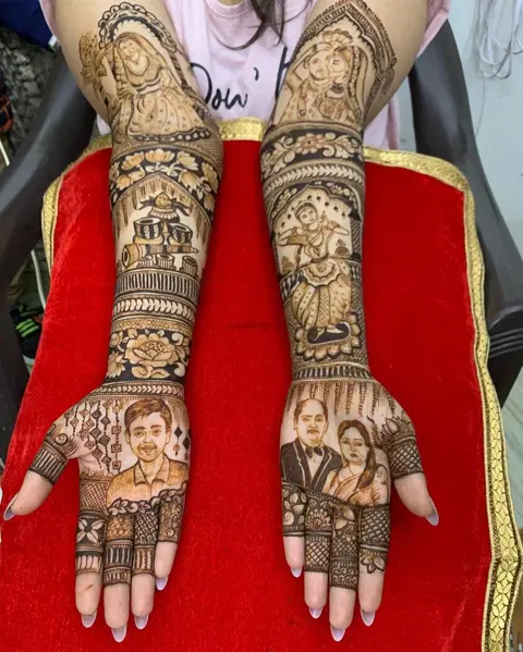 figure full hand mehndi design