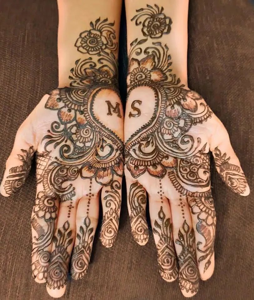 Mehndi Design with Hearts