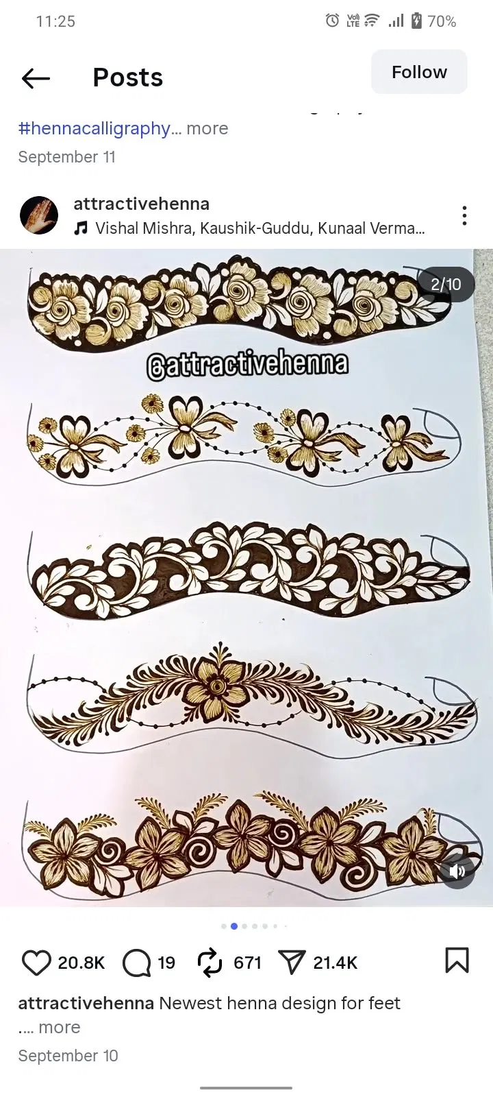Arabic Simple Foot Mehndi Design with Flowers and Hearts for Engagement