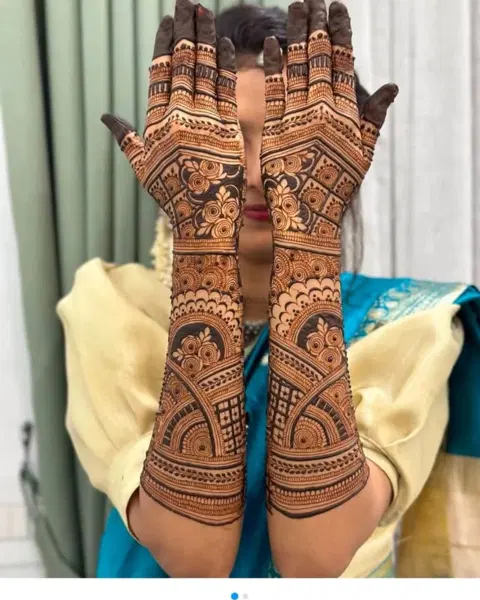 figure full hand mehndi design