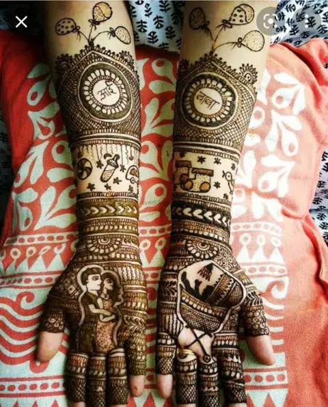 figure full hand mehndi design