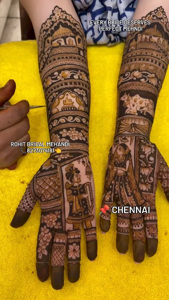 Mehndi Design with Figures