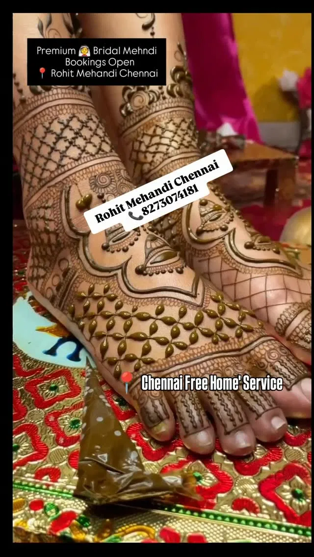 Foot Mehndi Design with Figures