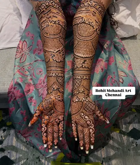 figure full hand mehndi design