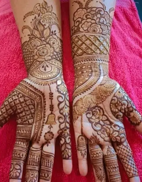 figure full hand mehndi design