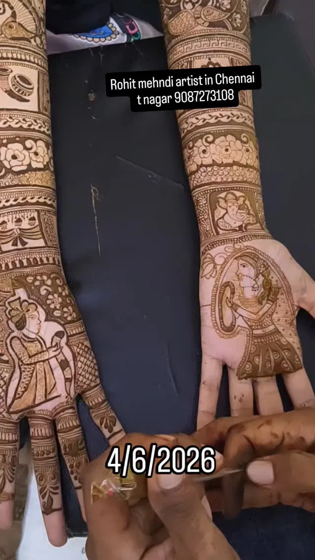 Full Hand Mehndi Design with Figures