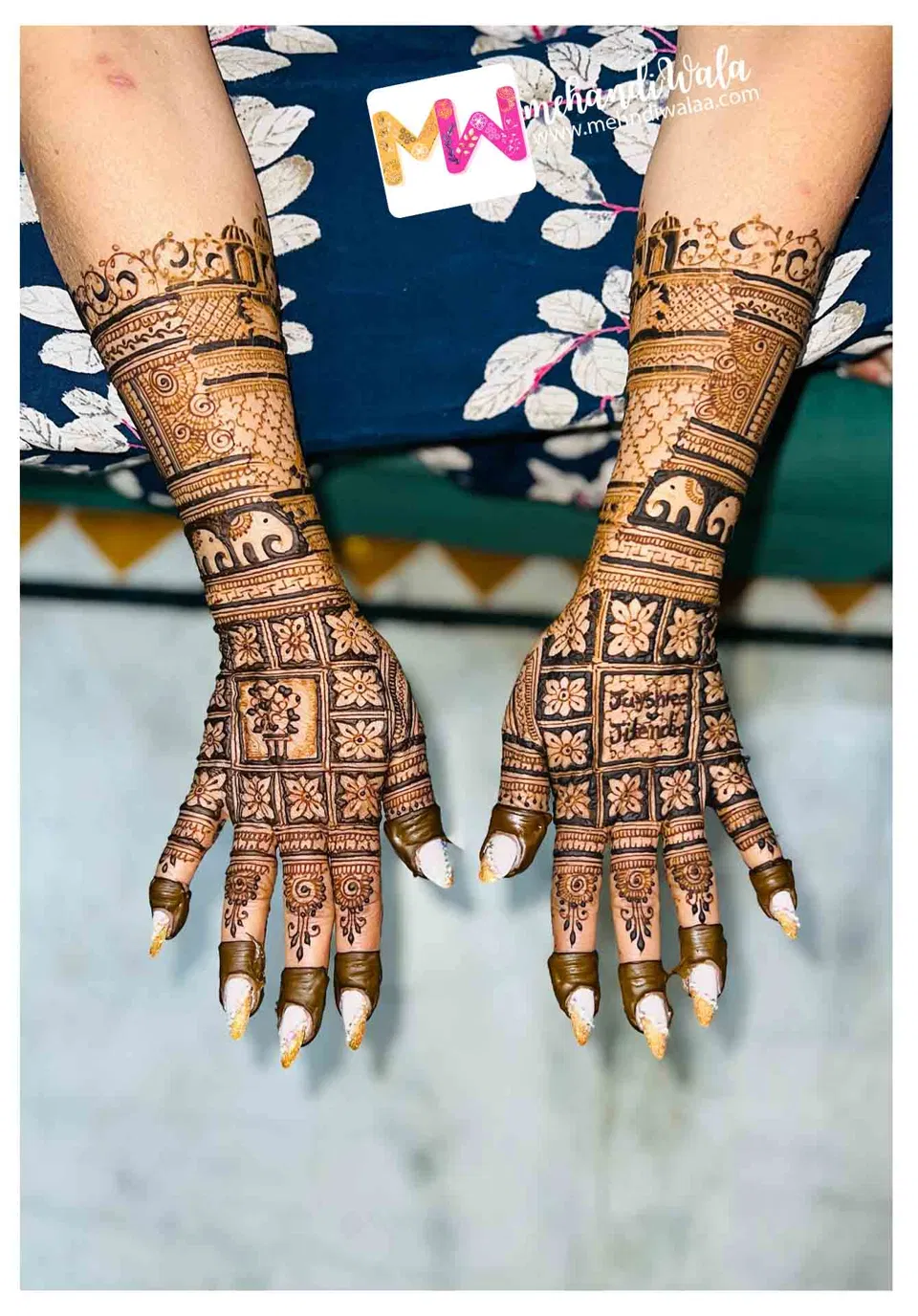 Full Hand Mehndi Design with Jaal