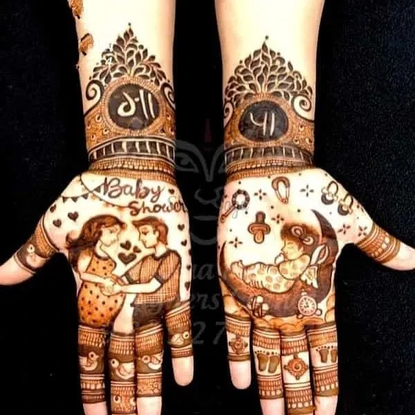 Mehndi Design with Figures
