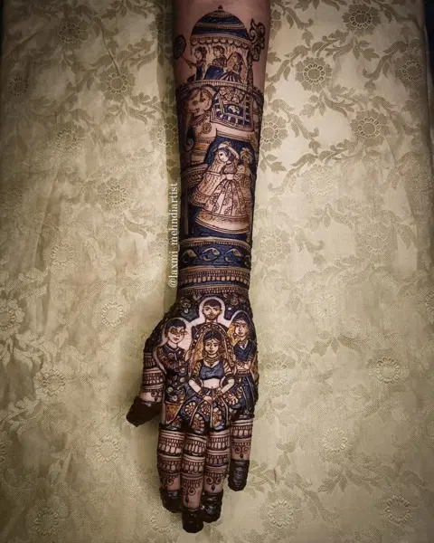 figure full hand mehndi design