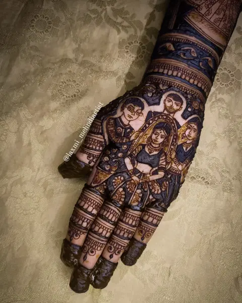 figure full hand mehndi design