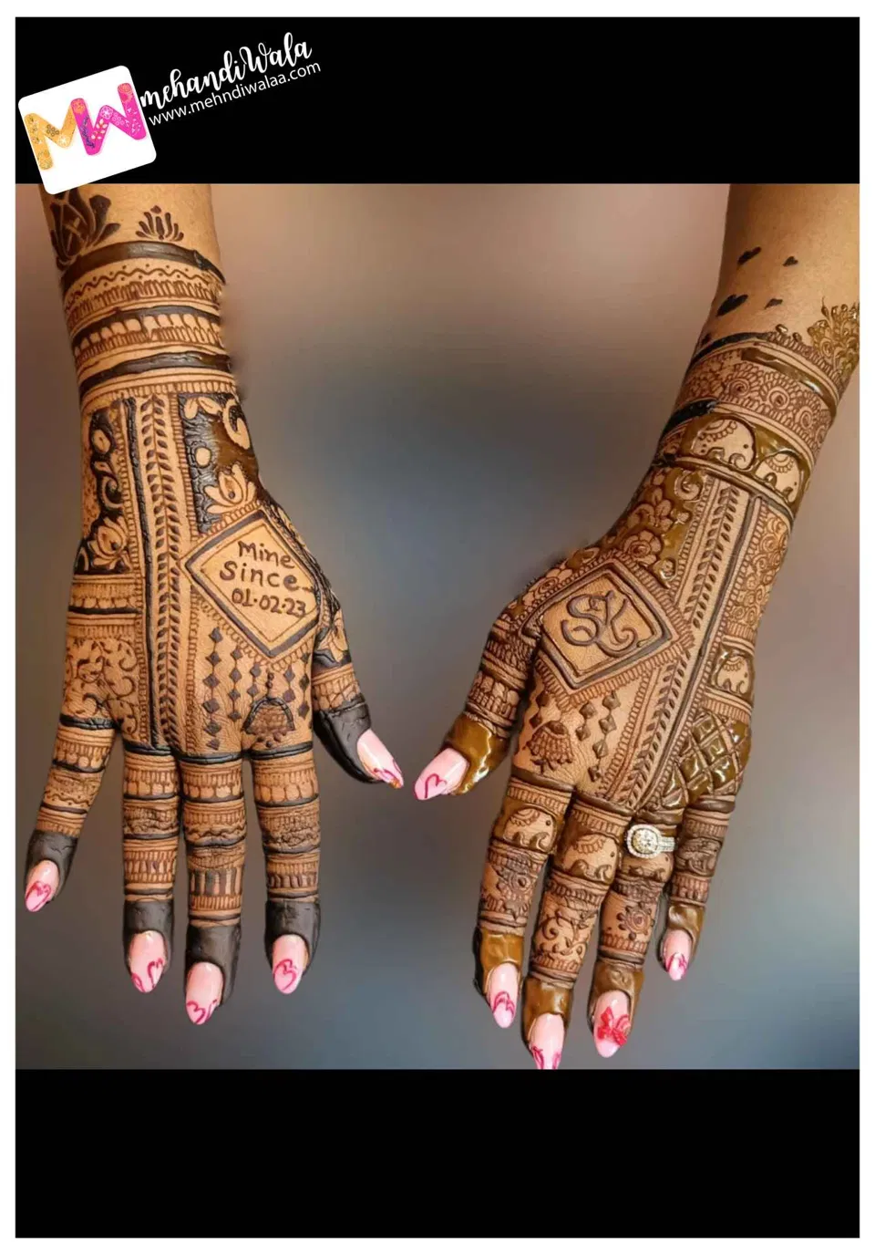 Back Hand Mehndi Design with Figures