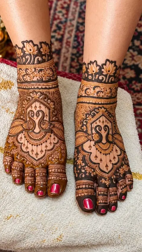 figure foot mehndi design