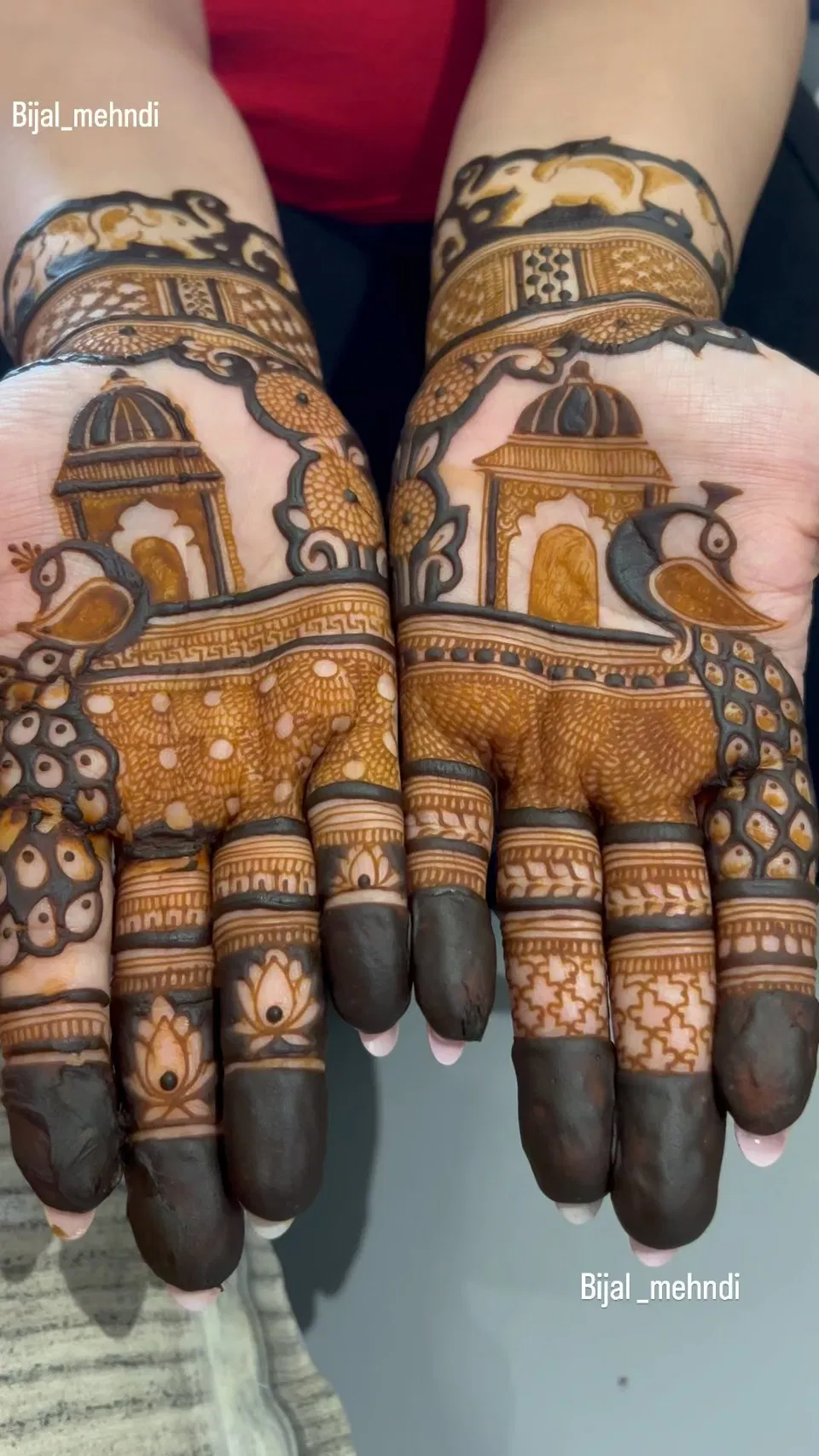 Mehndi Design with Figures and Flowers