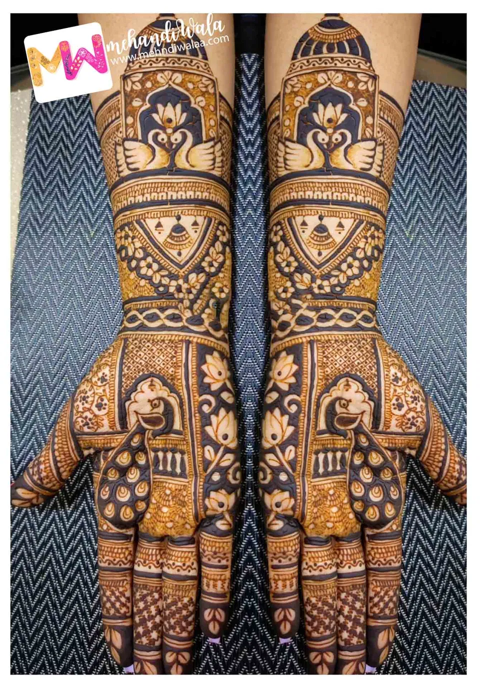 Bridal Front Hand Mehndi Design with Figures (2)