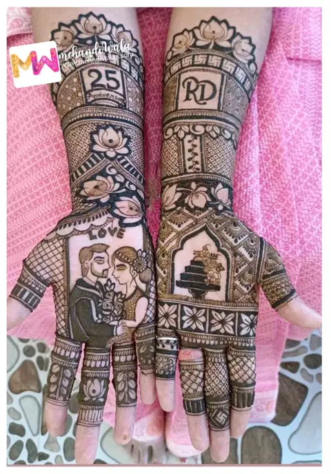 figure full hand mehndi design