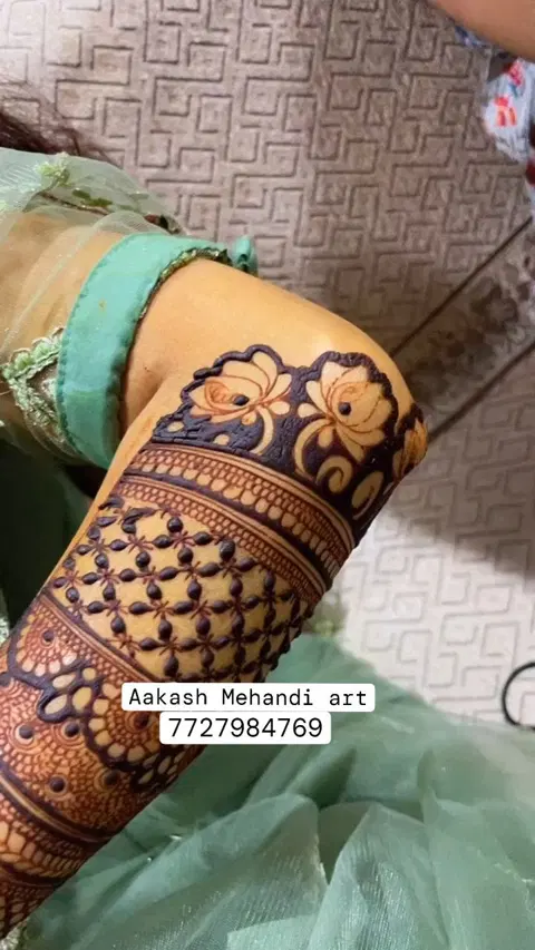 aesthetic bridal full hand mehndi design