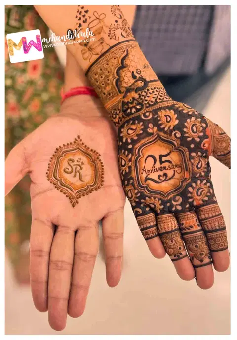 simple figure front hand mehndi design