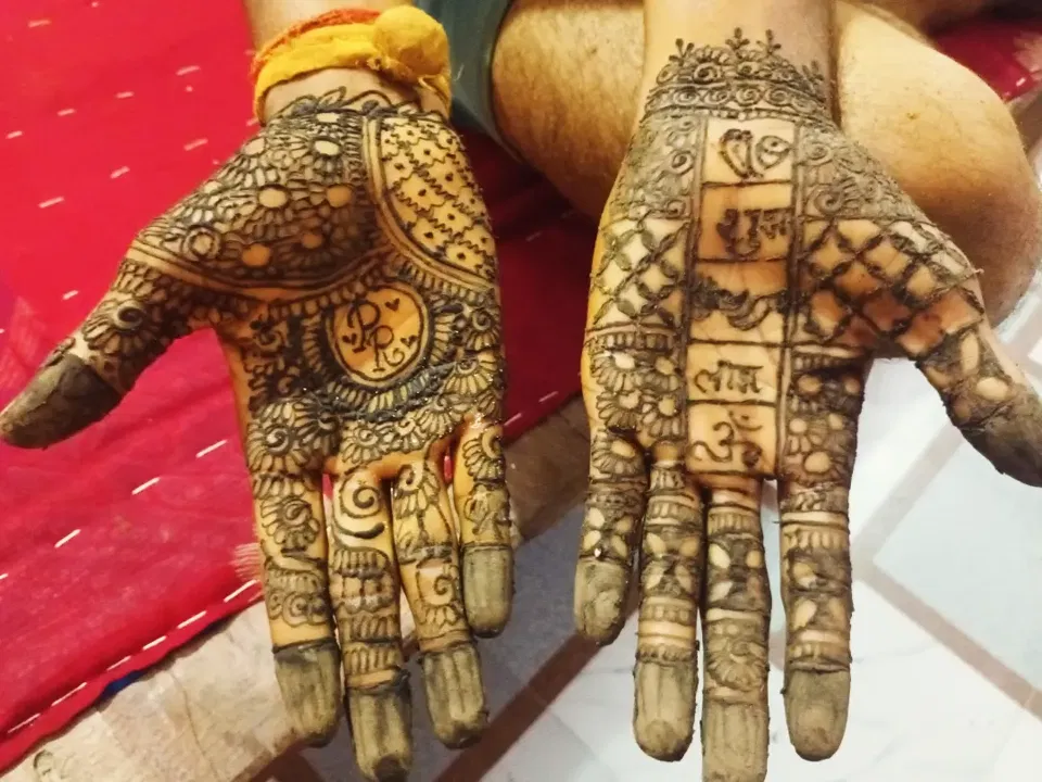 Indian Mehndi Design with Deity