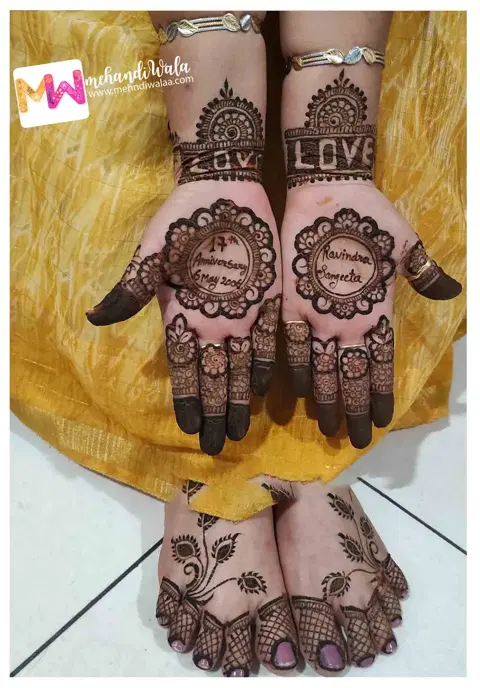 arabic circle full hand mehndi design