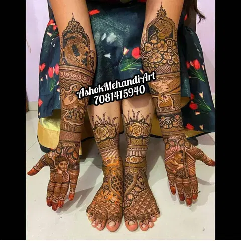 bridal indian figure full hand mehndi design