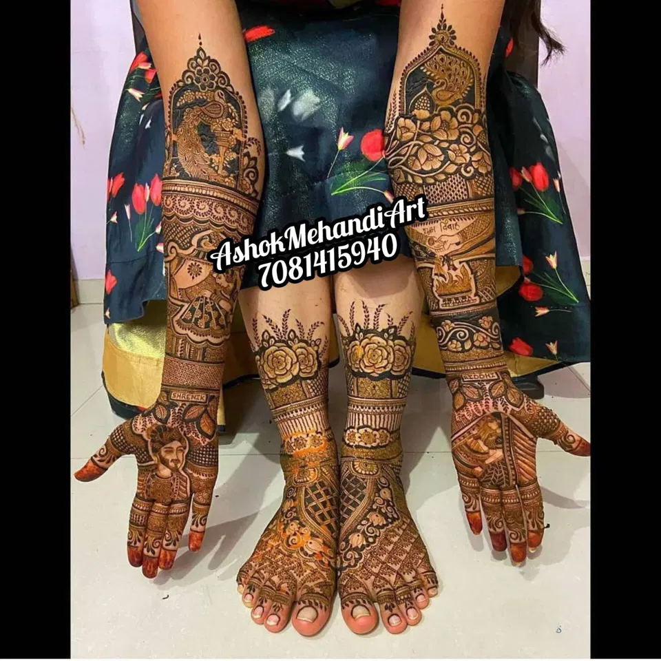 Bridal Indian Full Hand Mehndi Design with Figures (18)
