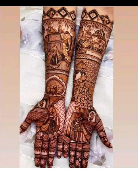 bridal indian figure full hand mehndi design