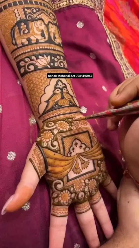 bridal full hand mehndi design