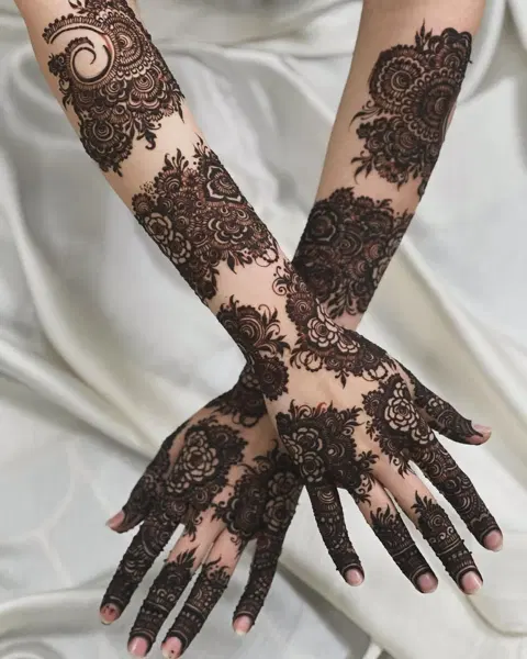 arabic bridal back hand mehndi design