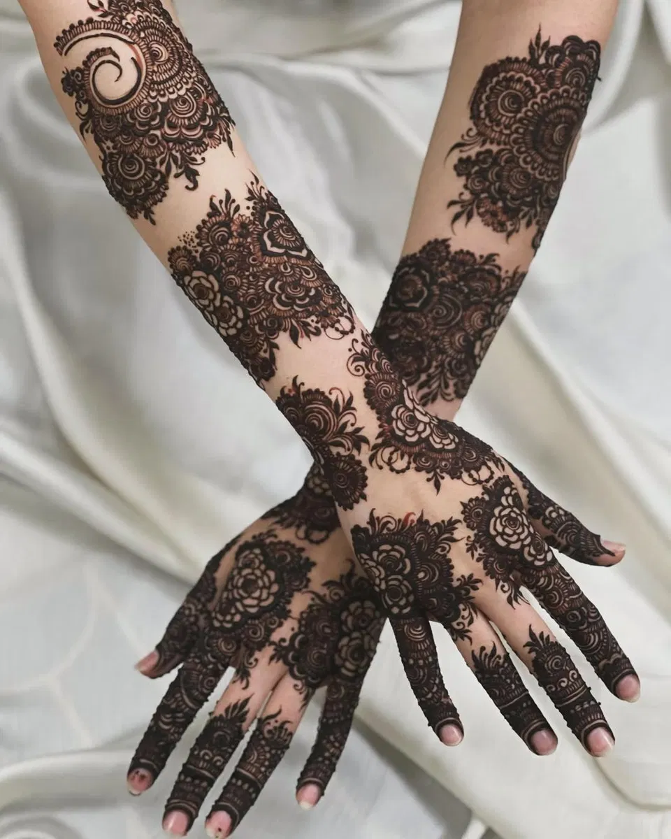 Arabic Bridal Back Hand Mehndi Design