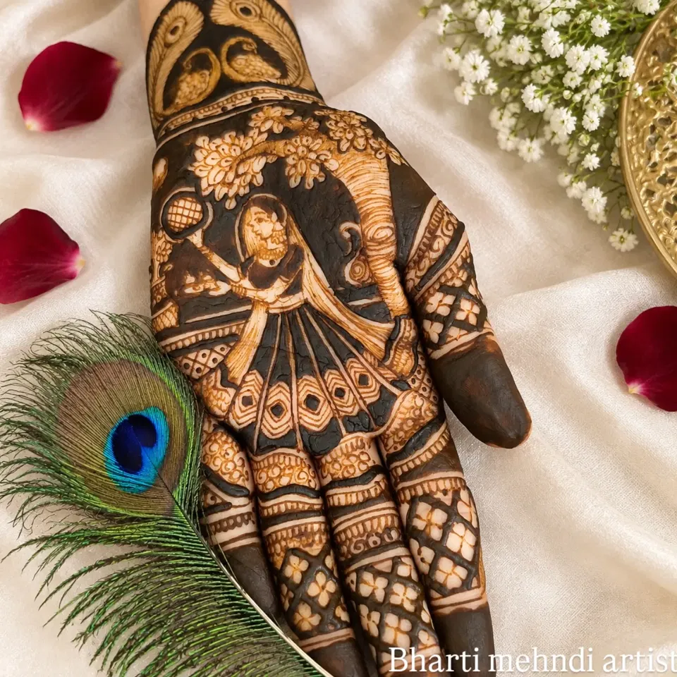 Mehndi Design with Peacock