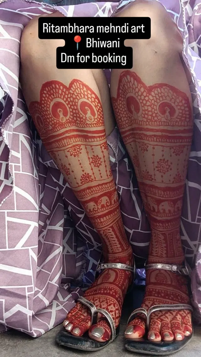 Mehndi Design with Figures and Peacock