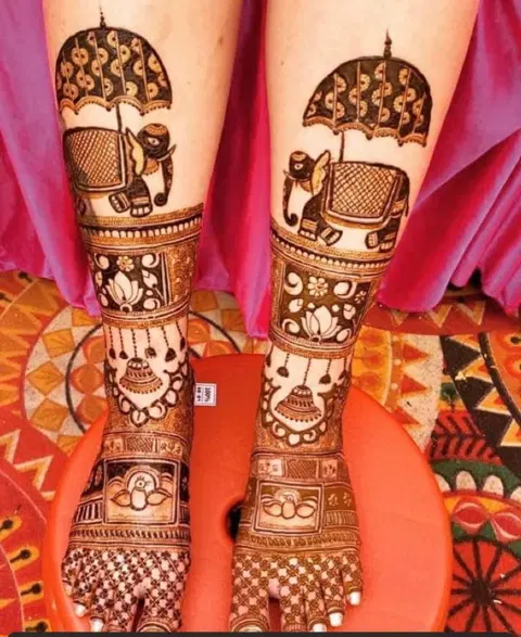 bridal figure foot mehndi design