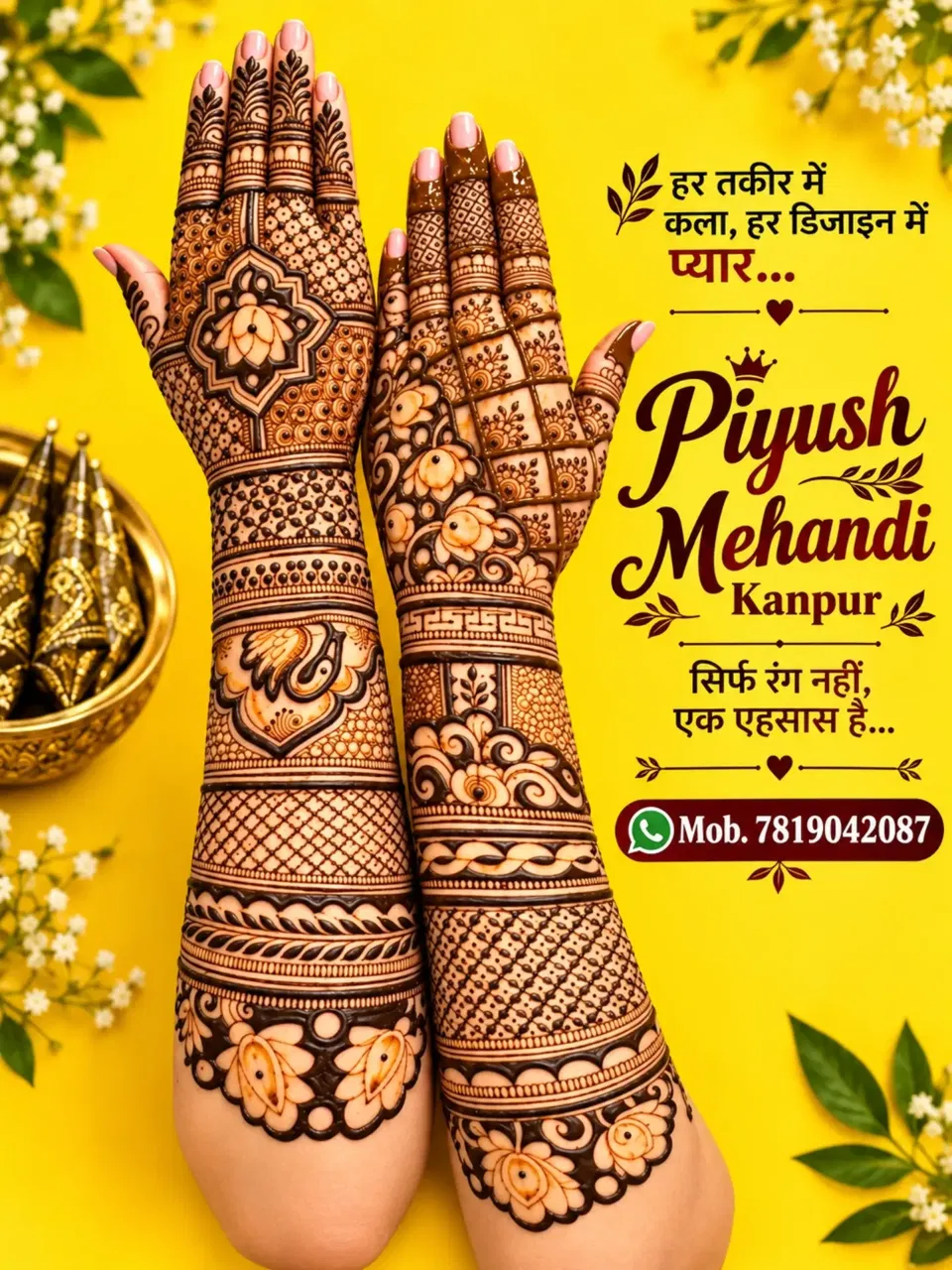 Mehndi Design with Hearts