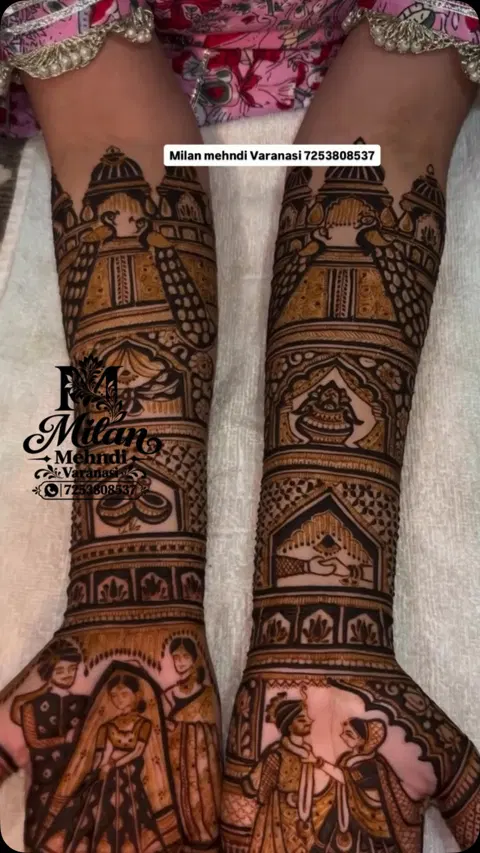 figure full hand mehndi design