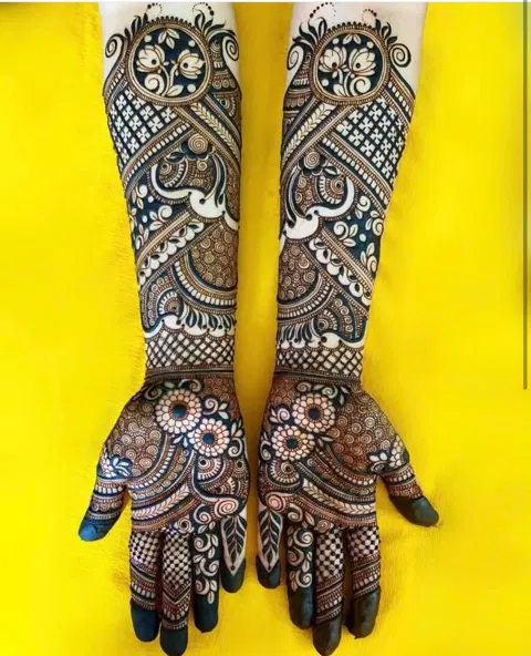 bridal jaal full hand mehndi design