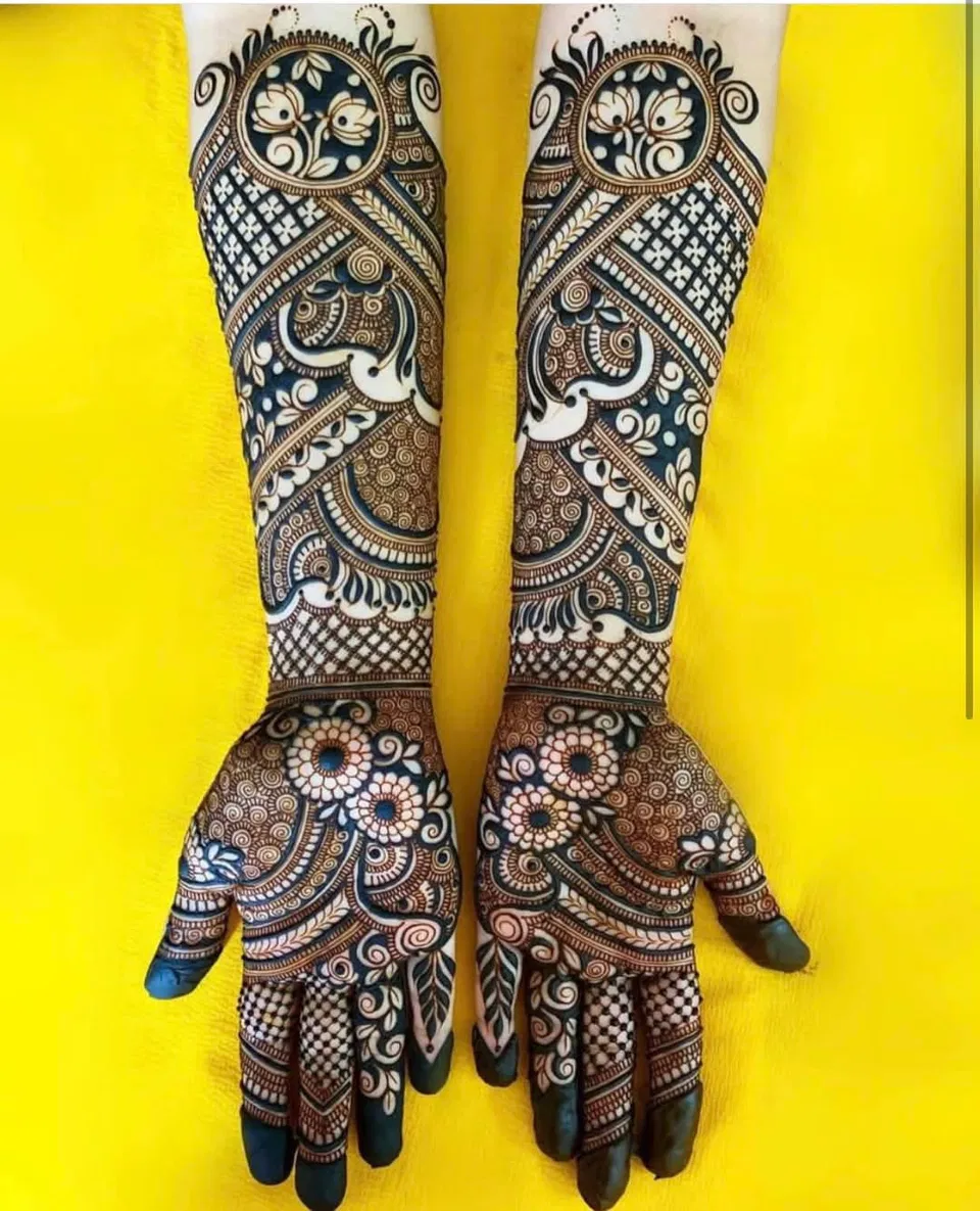 Bridal Full Hand Mehndi Design with Jaal
