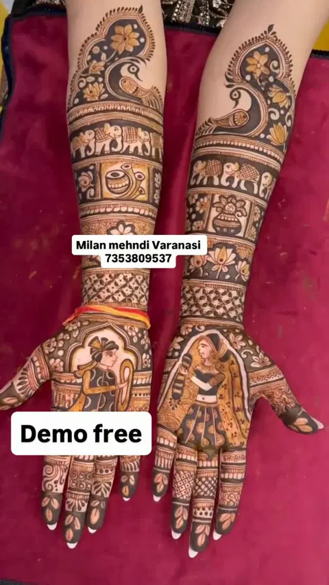 figure full hand mehndi design