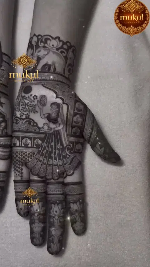 aesthetic figure full hand mehndi design