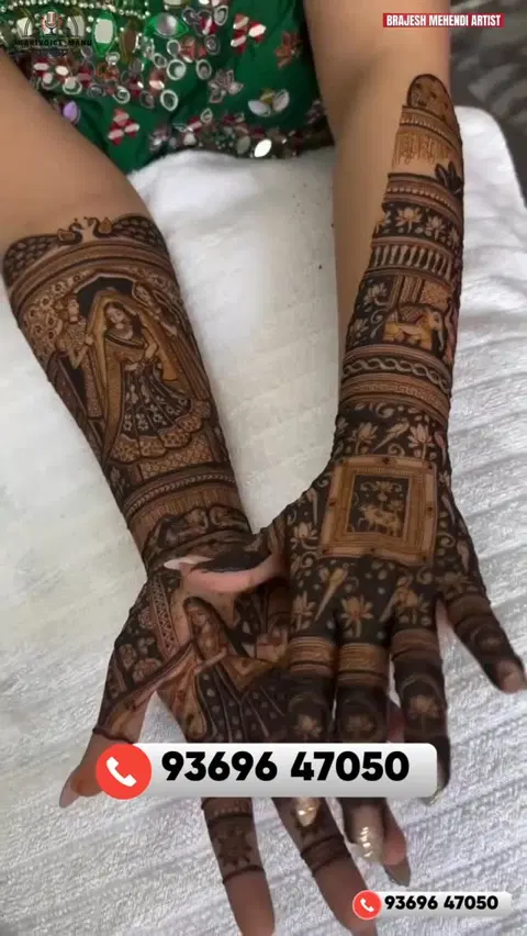 figure full hand mehndi design