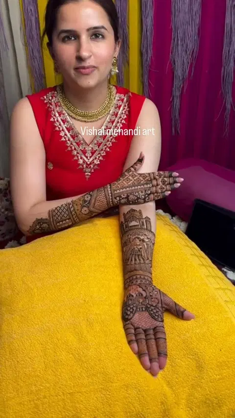 figure full hand mehndi design