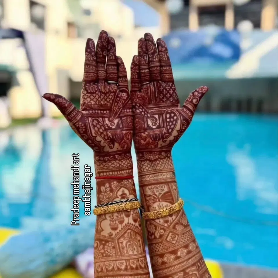 Full Hand Mehndi Design with Figures