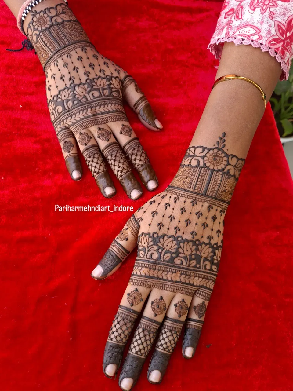 Full Hand Mehndi Design with Hearts