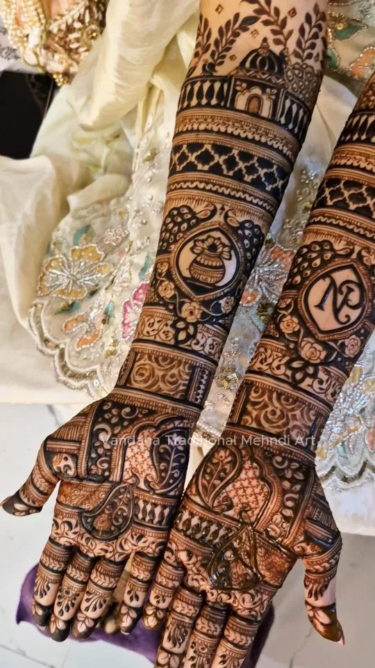 Full Hand Mehndi Design with Figures